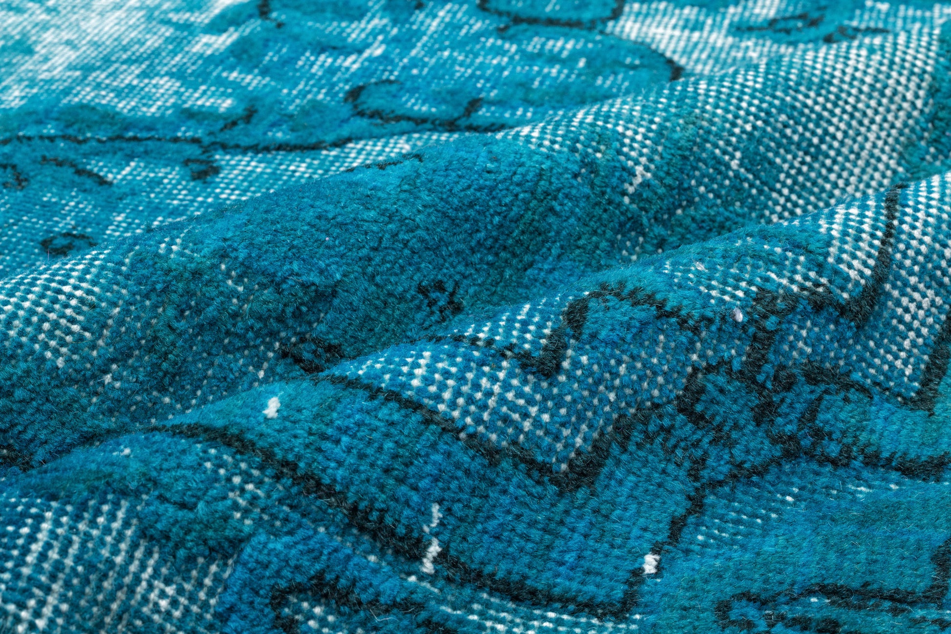 Mora Turkuaz Eskitme Yün El Dokuma Halısı 152 x 263 Apex Unique