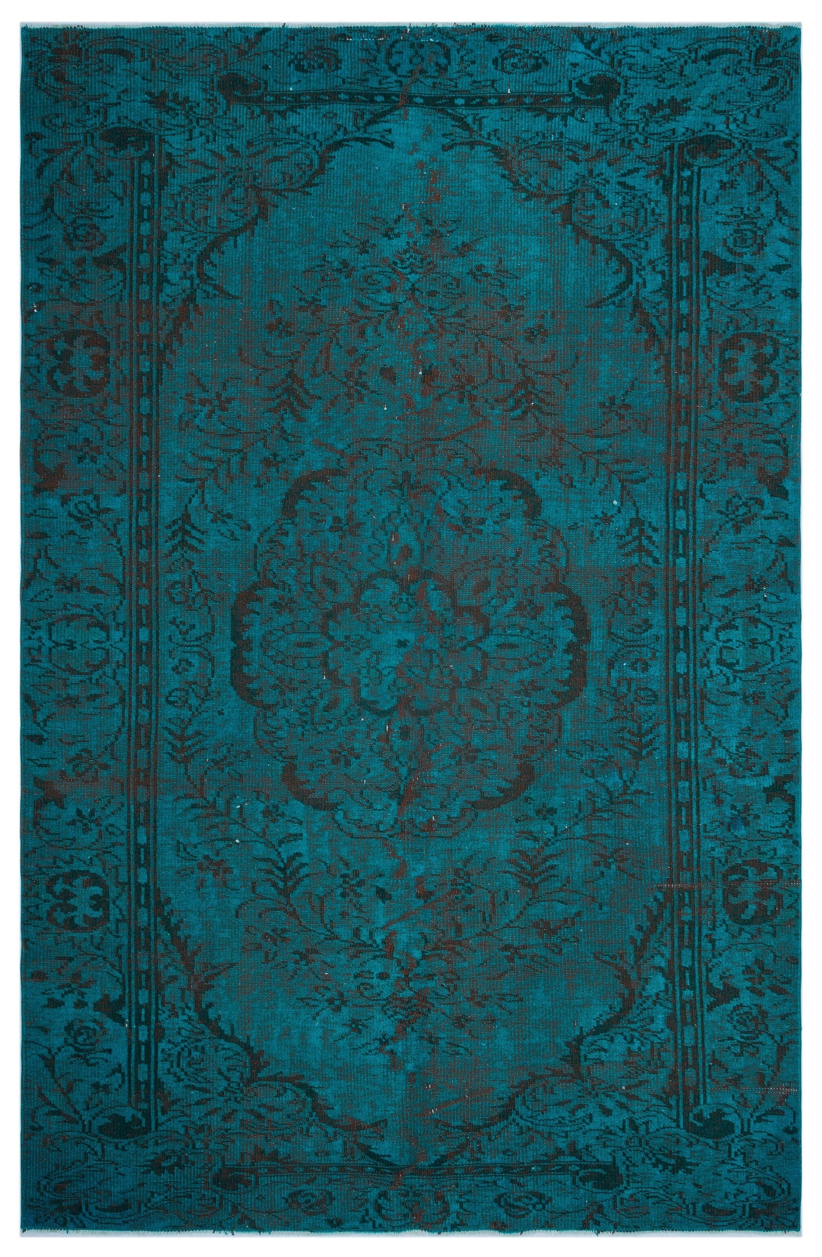 Atina Turkuaz Eskitme Yün El Dokuma Halısı 186 x 283 Apex Unique