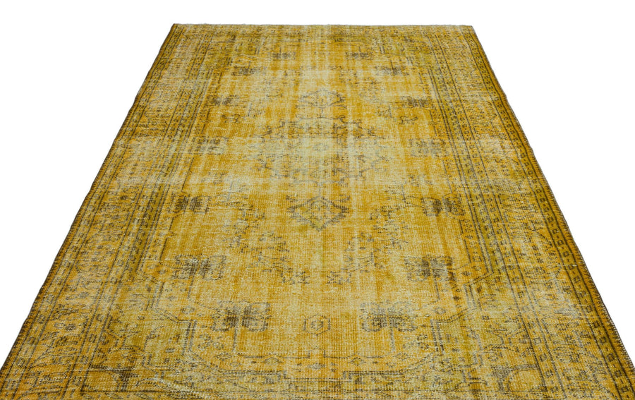 Sarı Bohem Eskitme Yün Halı 184x283