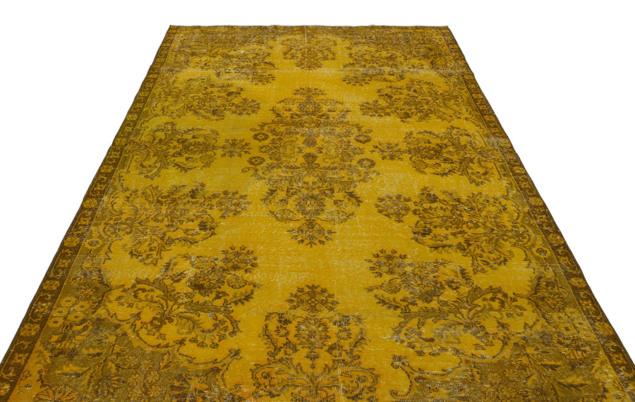 Sarı Eskitme Klasik Yün Halı 193x308