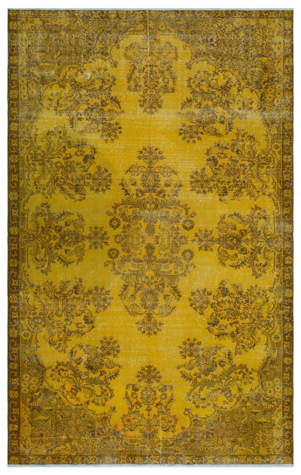 Sarı Eskitme Klasik Yün Halı 193x308