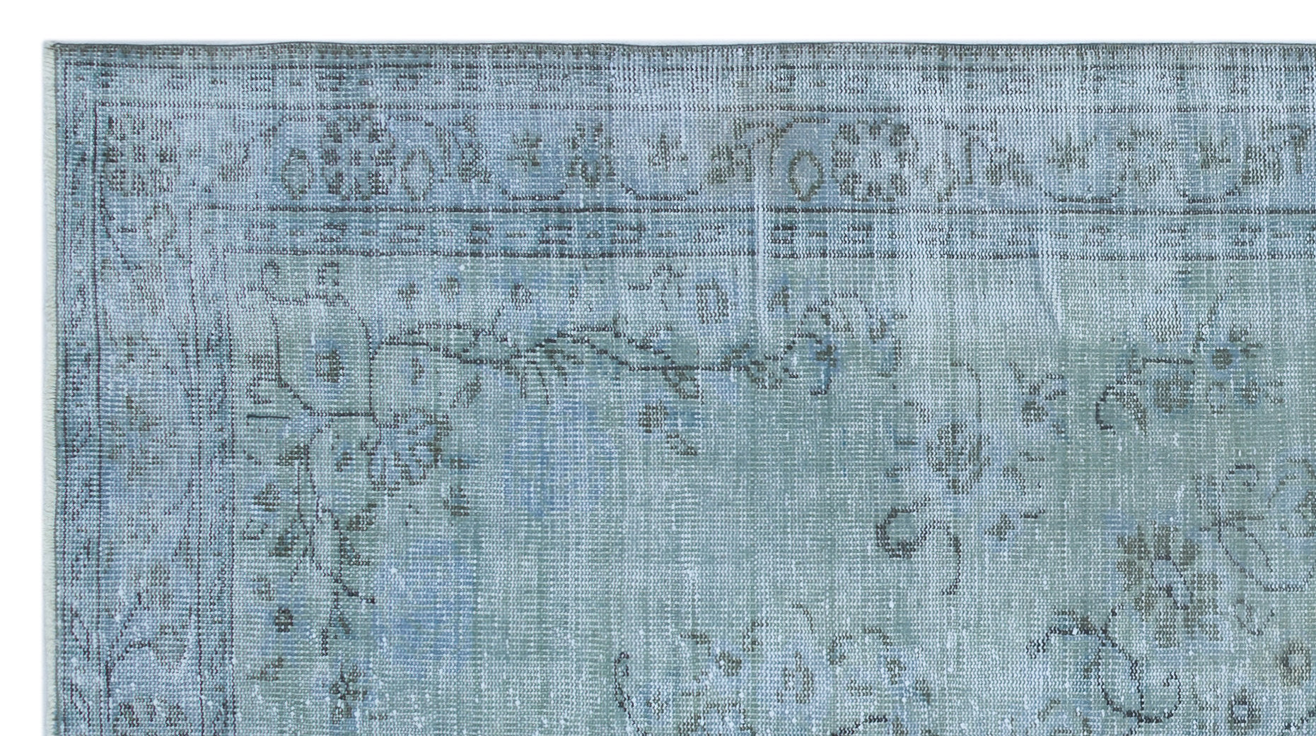 Atina Mavi Eskitme Yün El Dokuma Halısı 146 x 265 Apex Unique