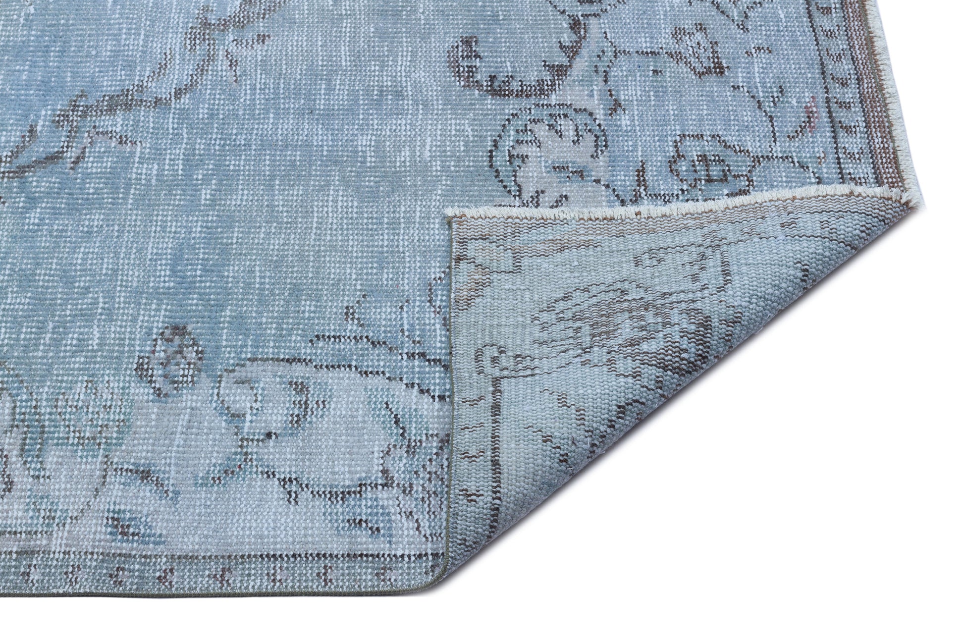 Atina Mavi Eskitme Yün El Dokuma Halısı 150 x 274 Apex Unique