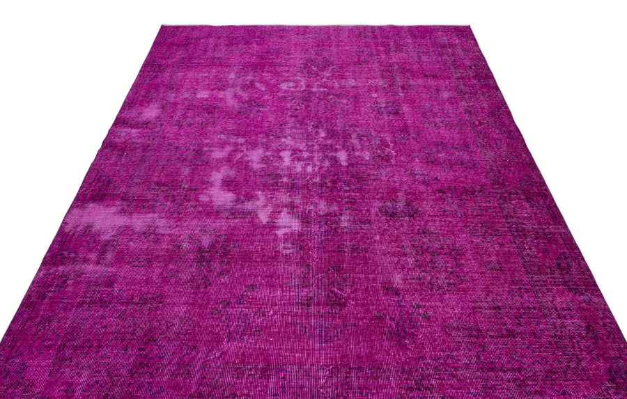 Pembe Anadolu Eskitme Geometrik Yün Halı 187x270 - Özel Seri