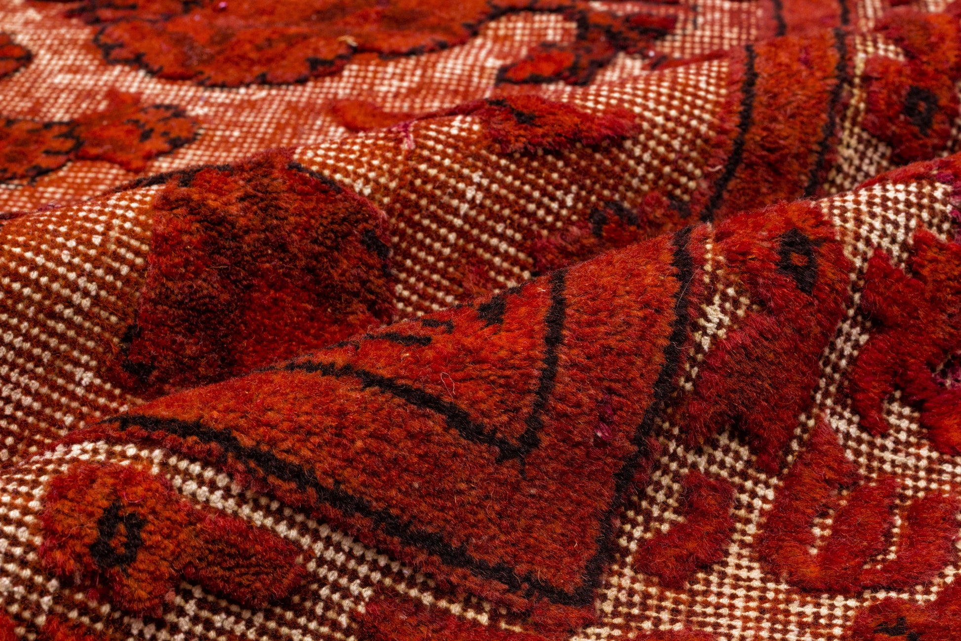 Mora Turuncu Eskitme Yün El Dokuma Halısı 145 x 248 Apex Unique