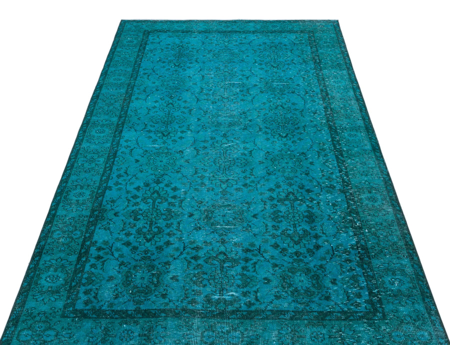 Siyah Yeşil Bohem Eskitme Yün Halı 136x248