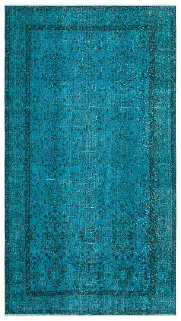 Siyah Yeşil Bohem Eskitme Yün Halı 136x248