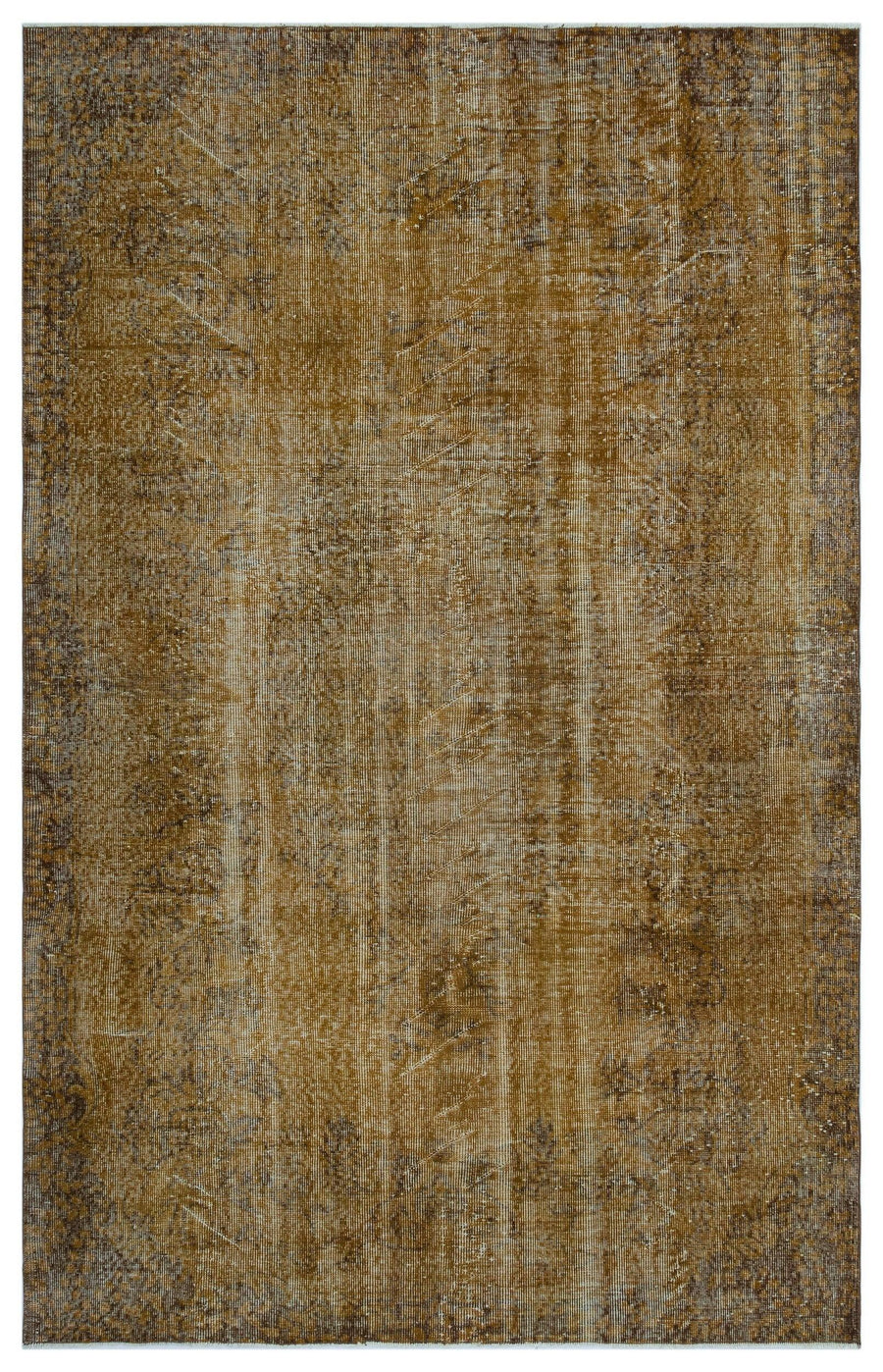 Abstract Brown & Grey Hand-Knotted Wool Rug 181x288 cm (5'11" x 9'5") – in the living room