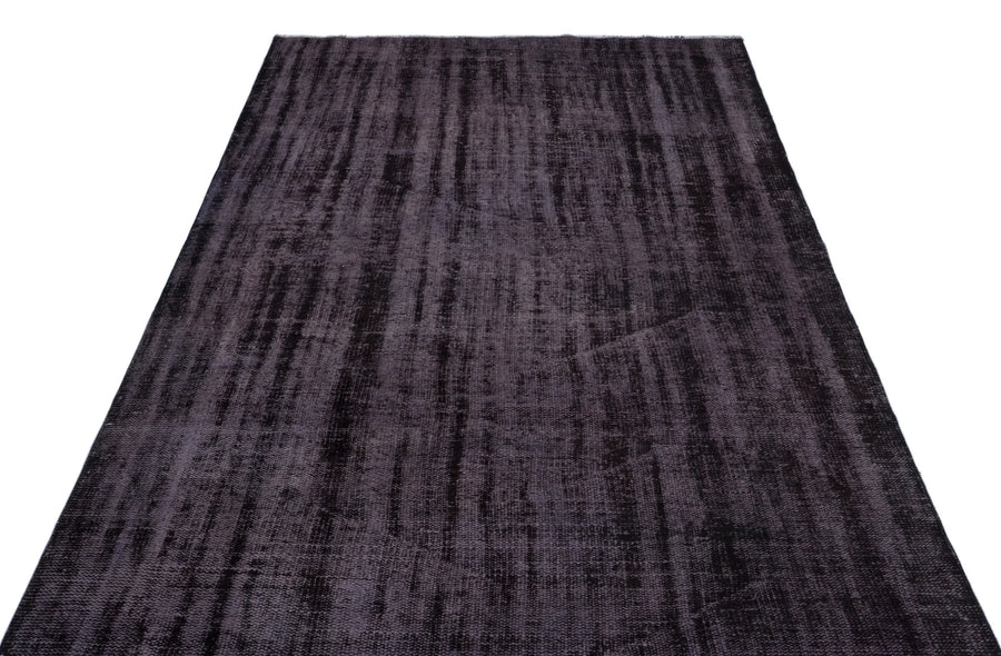 Siyah Eskitme Modern Yün Halı 161x261
