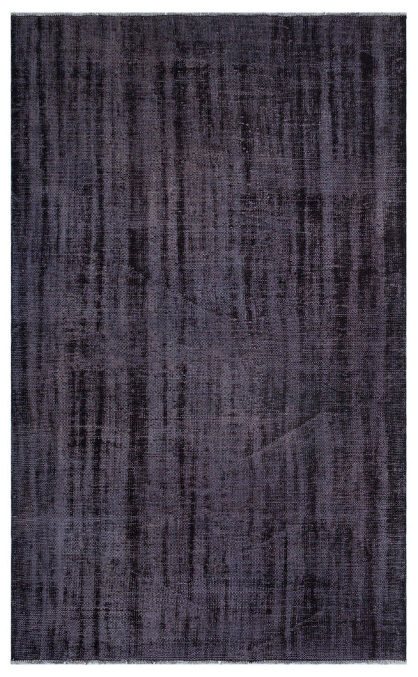 Siyah Eskitme Modern Yün Halı 161x261