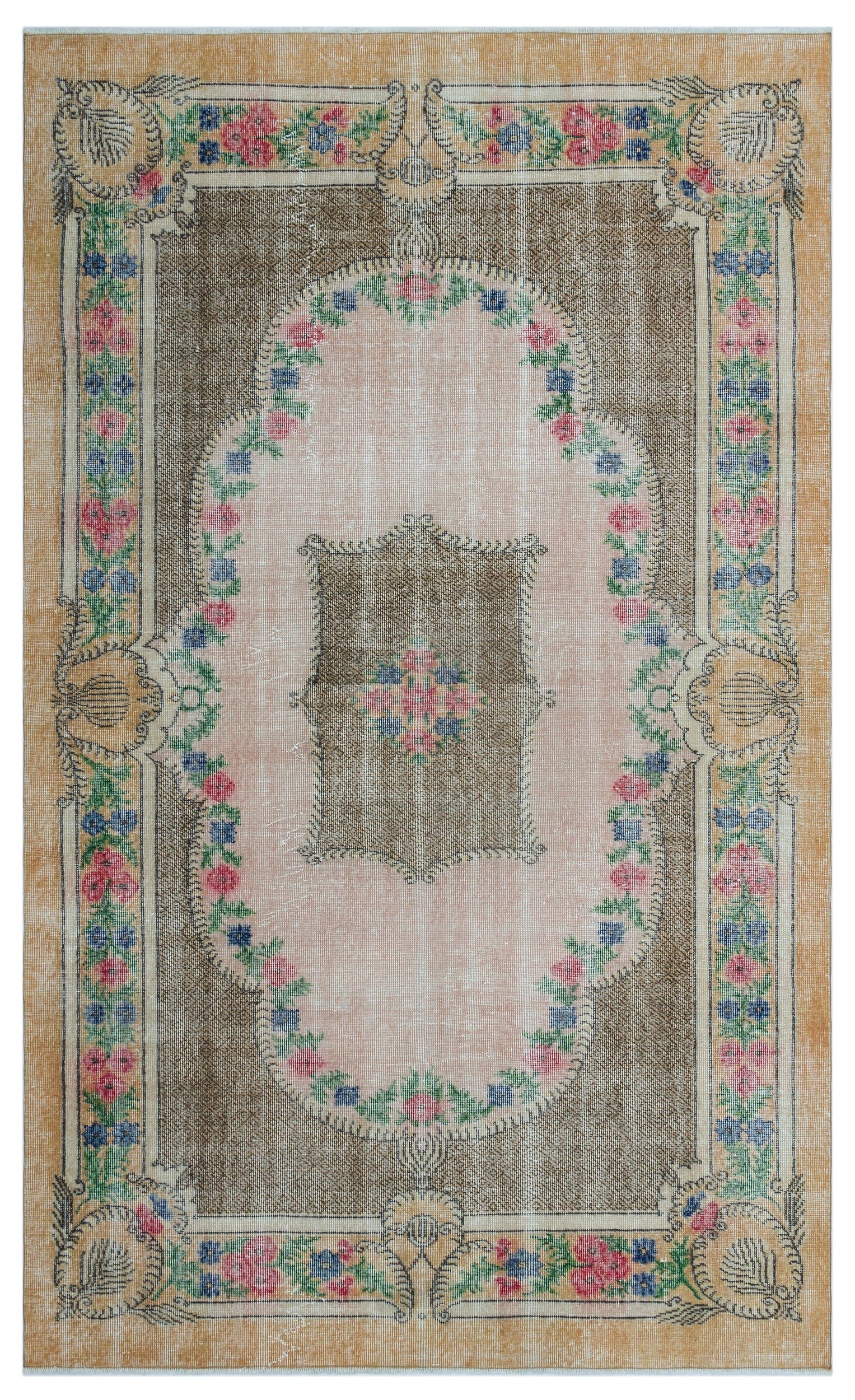 Atina Bej Eskitme Yün El Dokuma Halısı 165 x 275 Apex Unique