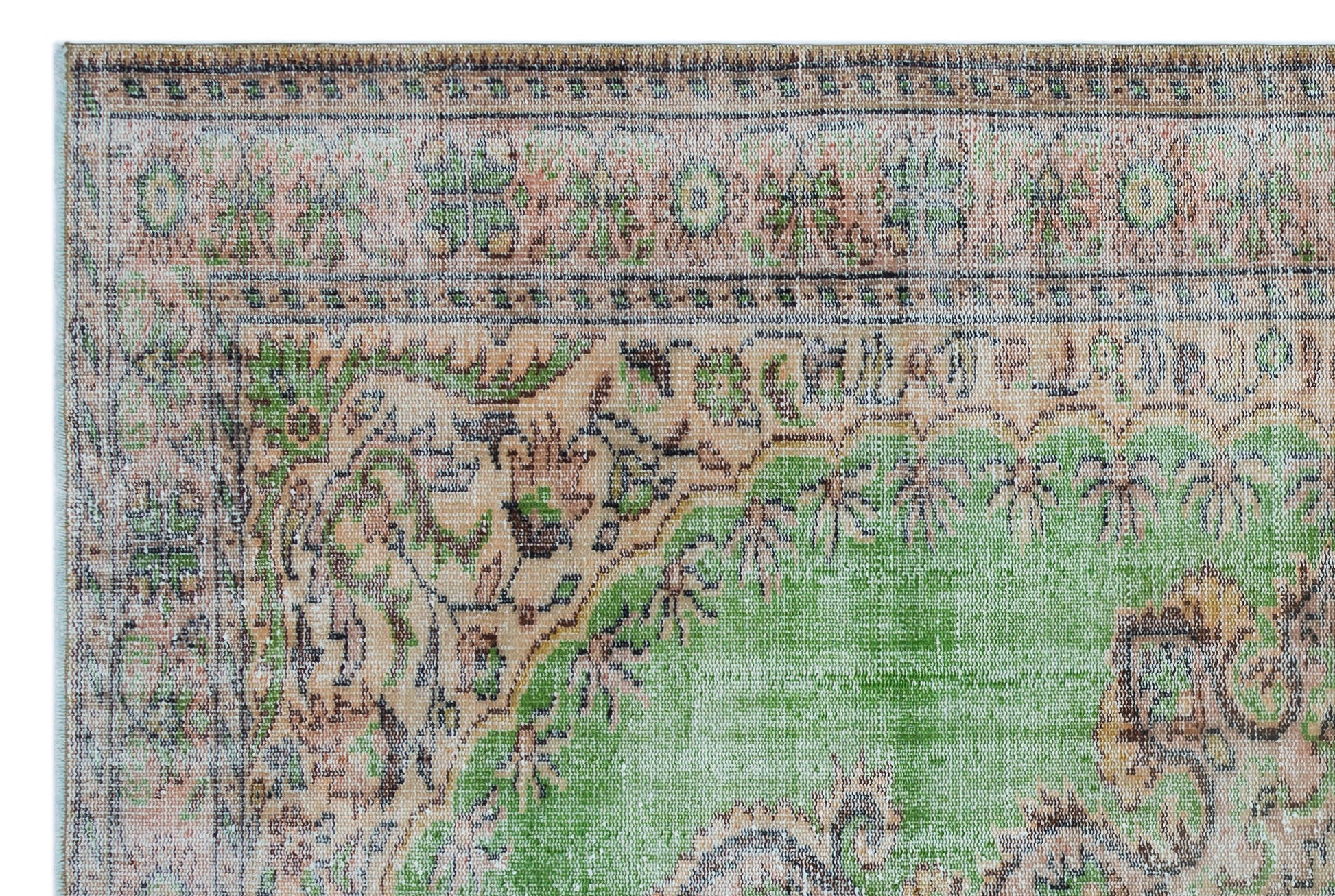 Atina Bej Eskitme Yün El Dokuma Halısı 182 x 276 Apex Unique