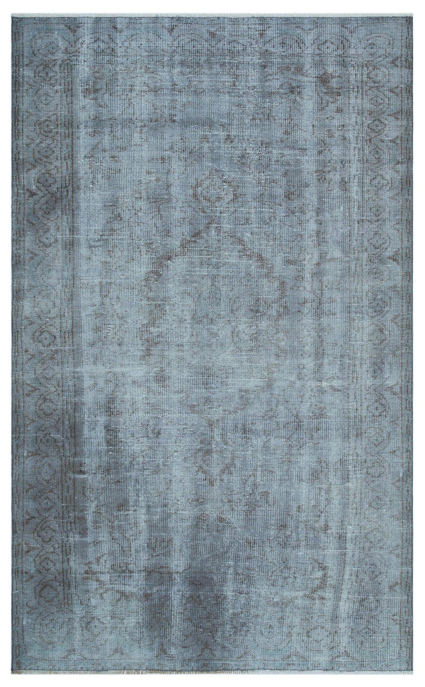 Mavi Anadolu Madalyonlu Çiçekli Yün Halı 159x256 - Özel Seri