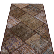 Iskece Kahverengi Eskitme Yün El Dokuma Halısı 080 x 150 Apex Unique