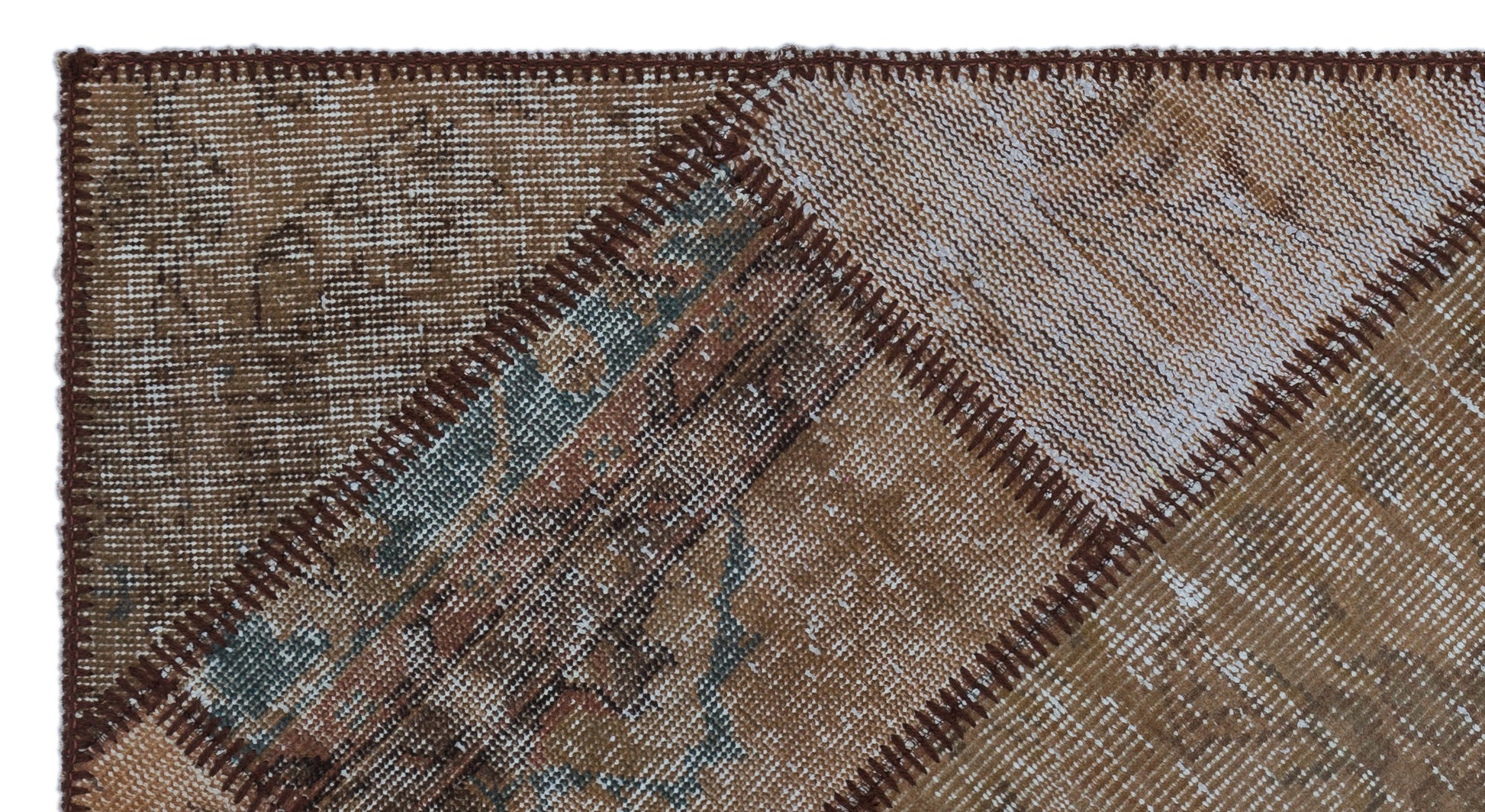 Iskece Kahverengi Eskitme Yün El Dokuma Halısı 080 x 150 Apex Unique