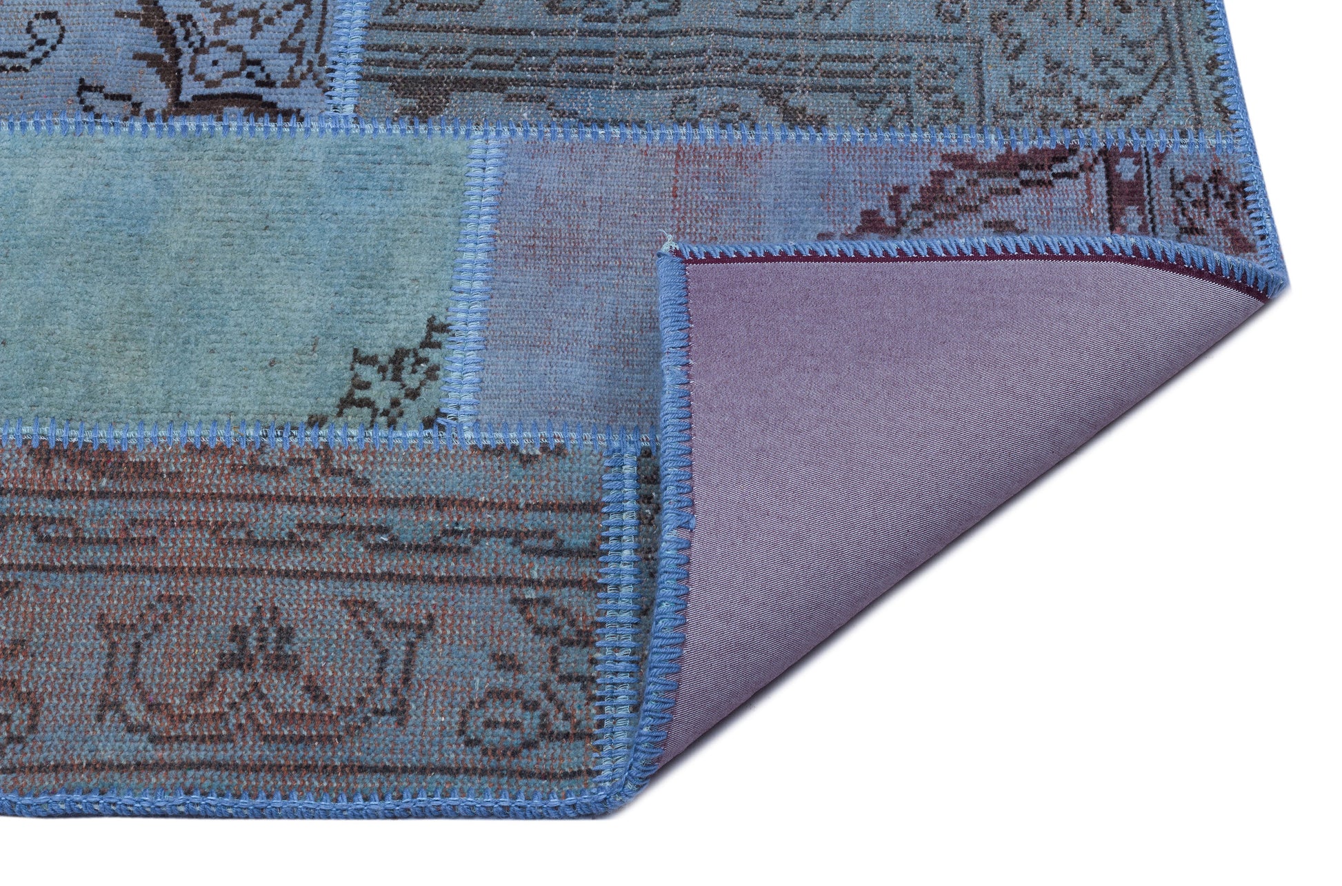 Iskece Mavi Eskitme Yün El Dokuma Halısı 080 x 150 Apex Unique