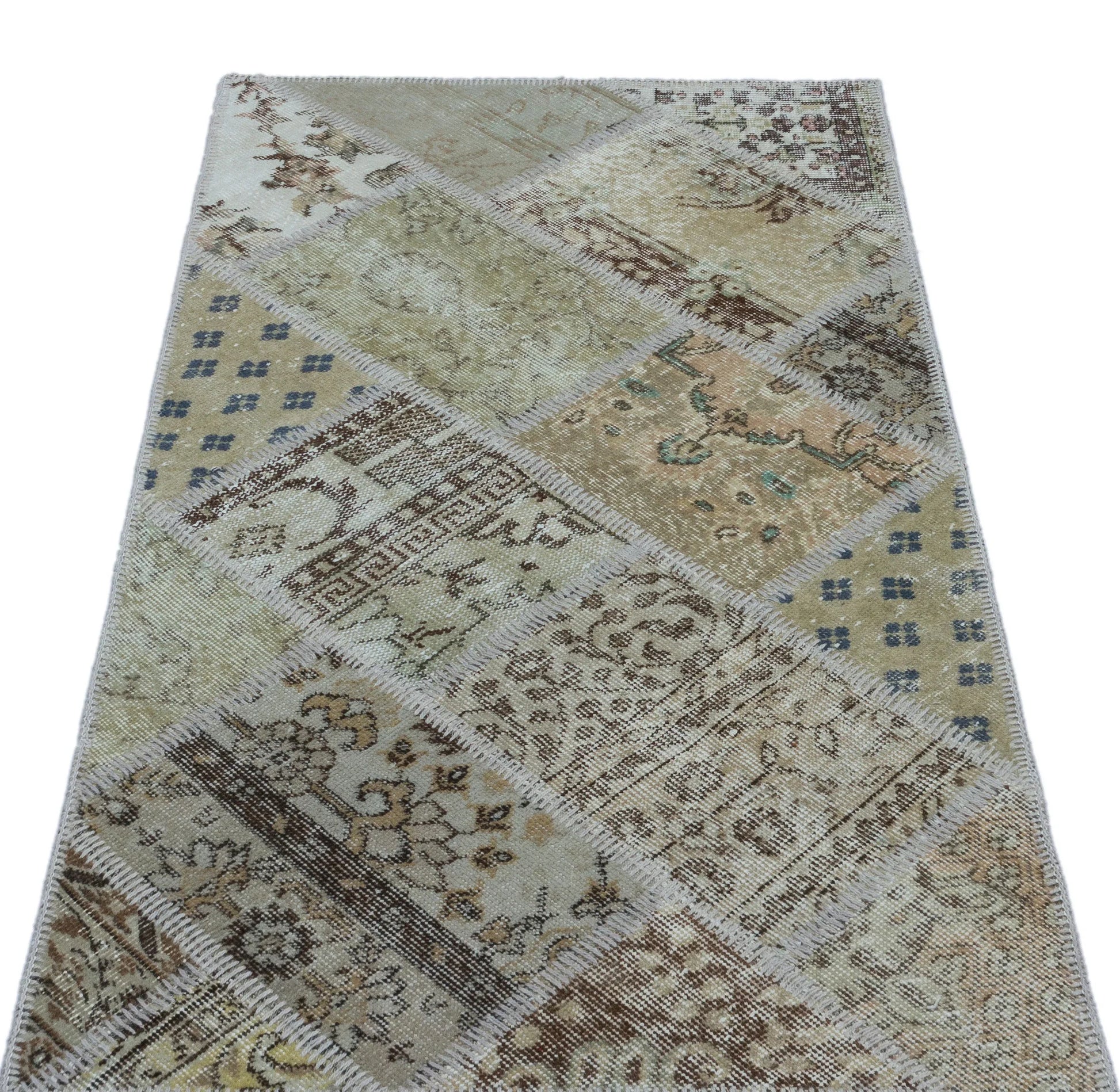 Bej Anadolu Bohem Eskitme Yün Halı 80x150 - Özel Seri
