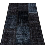 Iskece Siyah Eskitme Yün El Dokuma Halısı 080 x 150 Apex Unique