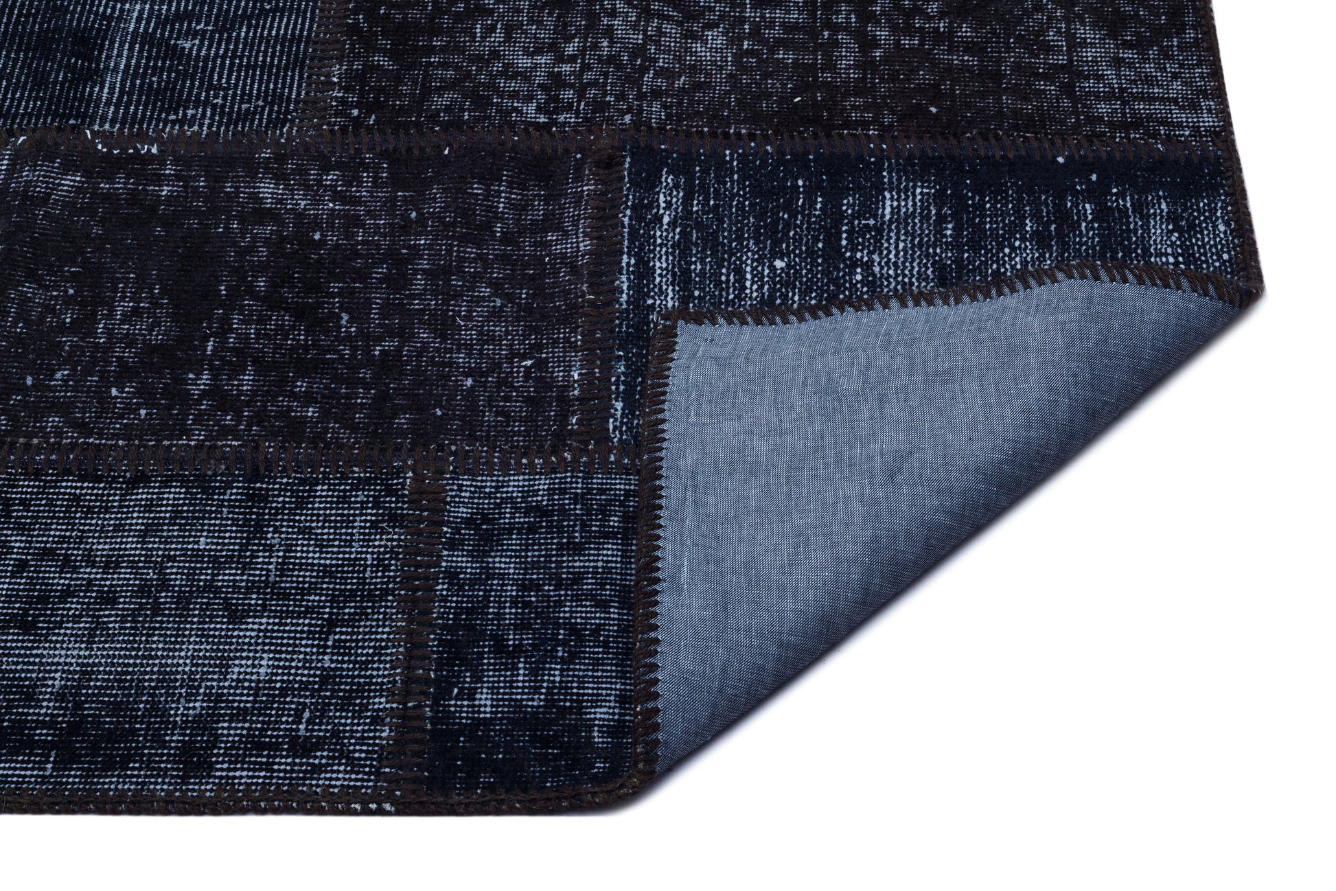 Iskece Siyah Eskitme Yün El Dokuma Halısı 080 x 150 Apex Unique