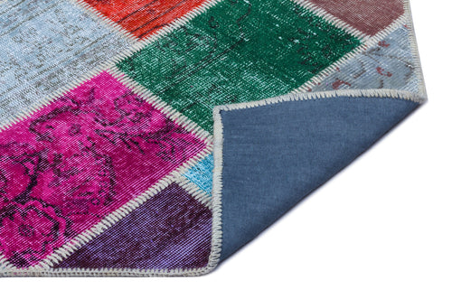 Iskece Bej Patchwork Yün El Dokuma Halısı 080 x 150 Apex Unique