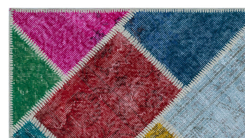 Iskece Bej Patchwork Yün El Dokuma Halısı 080 x 150 Apex Unique