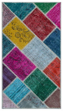 Iskece Bej Patchwork Yün El Dokuma Halısı 080 x 150 Apex Unique