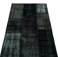 Navy Blue and Grey Geometric Runner Rug 80x150 cm (2'7" x 4'11")