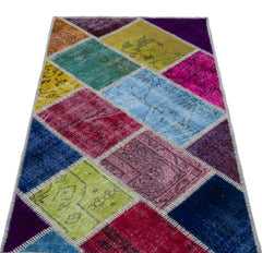 Iskece Bej Patchwork Yün El Dokuma Halısı 080 x 150 Apex Unique