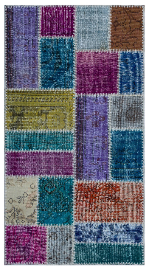 Iskece Bej Patchwork Yün El Dokuma Halısı 080 x 150 Apex Unique