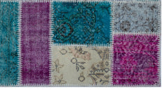 Iskece Bej Patchwork Yün El Dokuma Halısı 080 x 150 Apex Unique