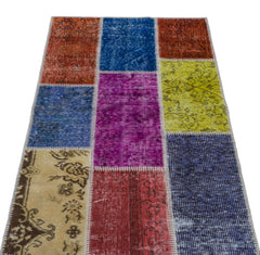 Iskece Bej Patchwork Yün El Dokuma Halısı 080 x 150 Apex Unique