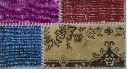 Iskece Bej Patchwork Yün El Dokuma Halısı 080 x 150 Apex Unique