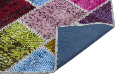 Iskece Bej Patchwork Yün El Dokuma Halısı 080 x 150 Apex Unique