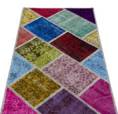 Iskece Bej Patchwork Yün El Dokuma Halısı 080 x 150 Apex Unique