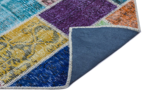 Iskece Bej Patchwork Yün El Dokuma Halısı 080 x 150 Apex Unique