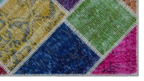 Iskece Bej Patchwork Yün El Dokuma Halısı 080 x 150 Apex Unique