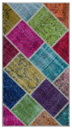 Iskece Bej Patchwork Yün El Dokuma Halısı 080 x 150 Apex Unique