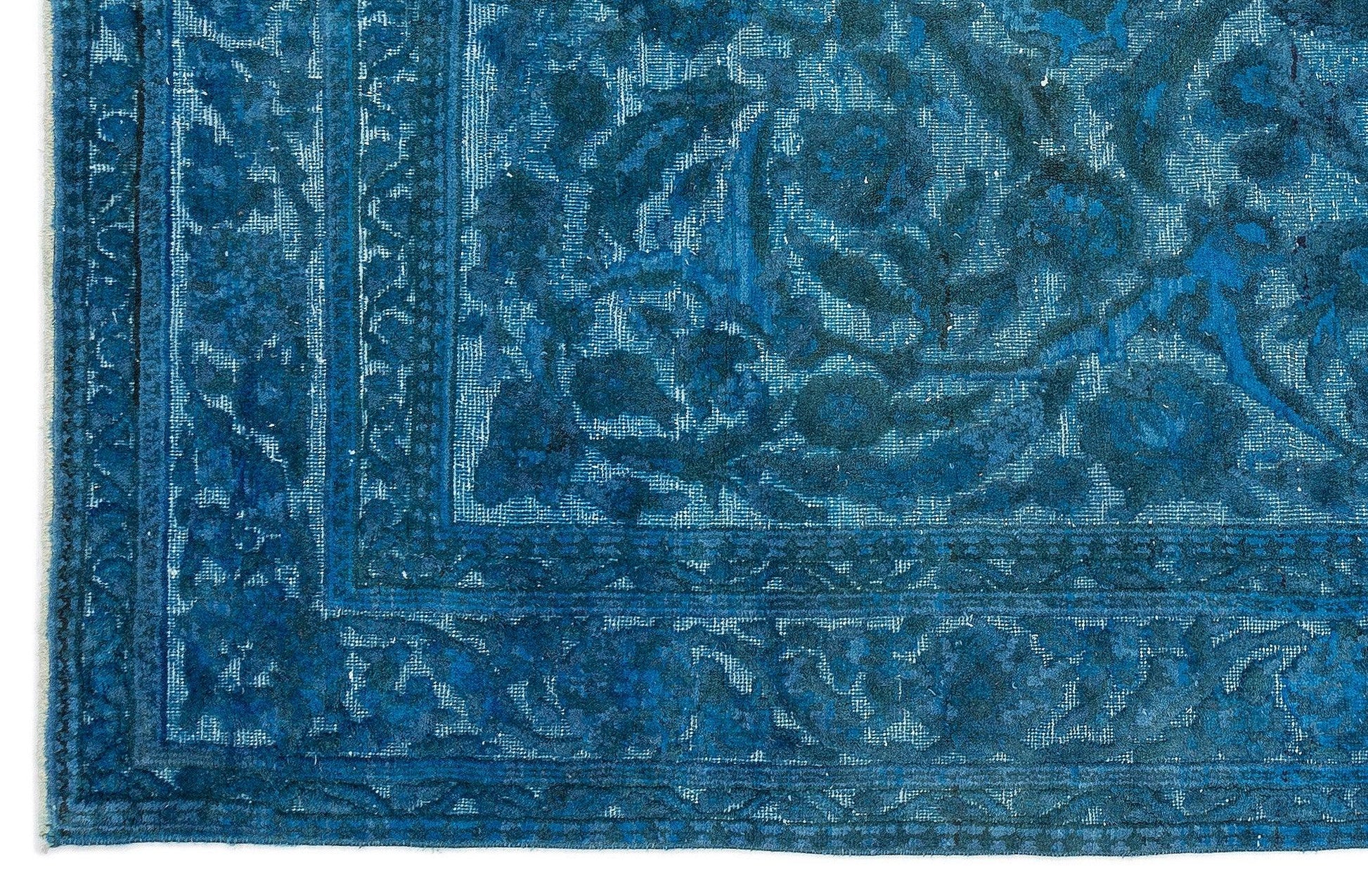 Mavi Siyah Anadolu Bohem Çiçekli Yün Halı 181x315 - Özel Seri
