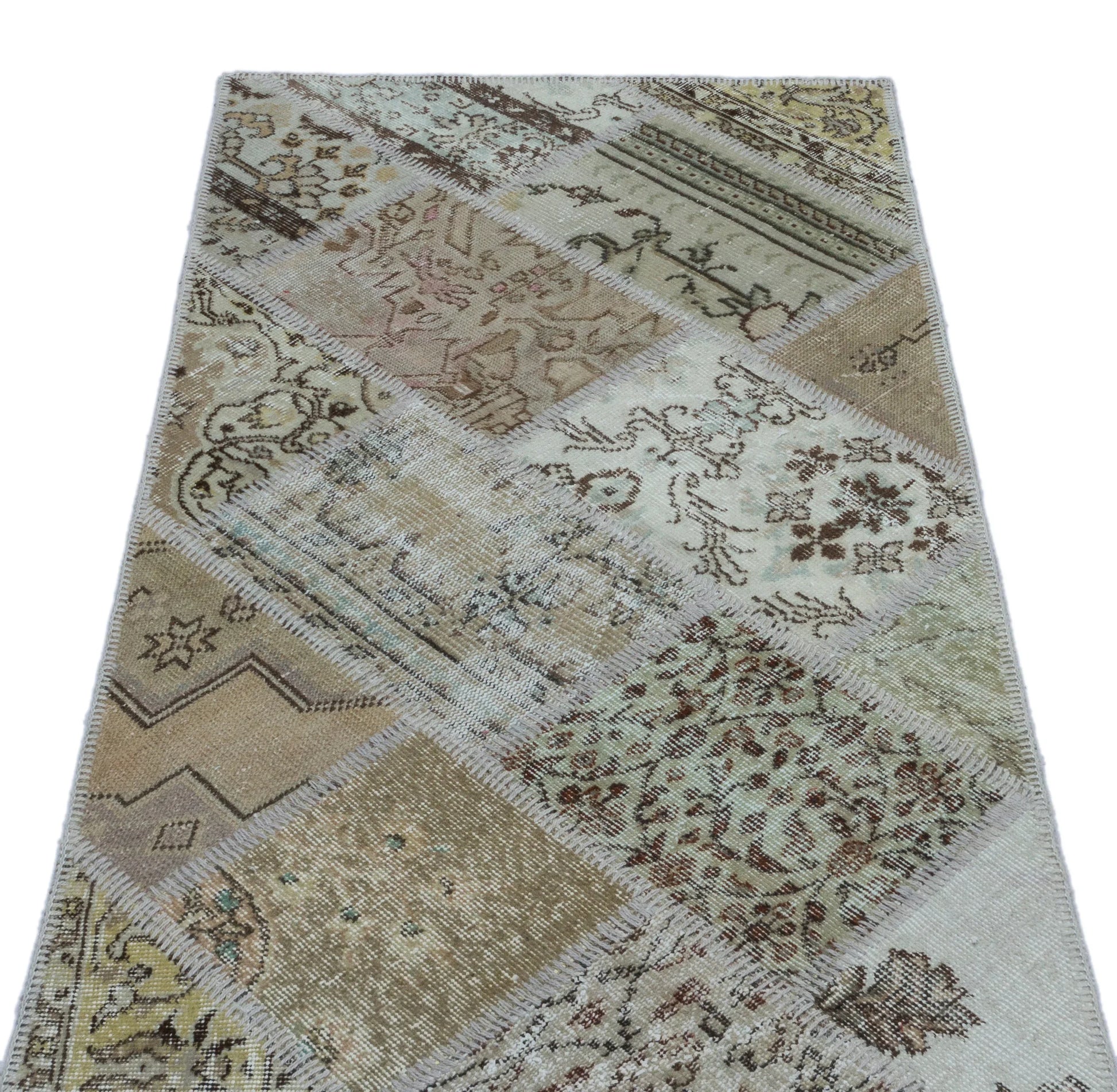 Bej Anadolu Bohem Eskitme Yün Halı 80x150 - Özel Seri