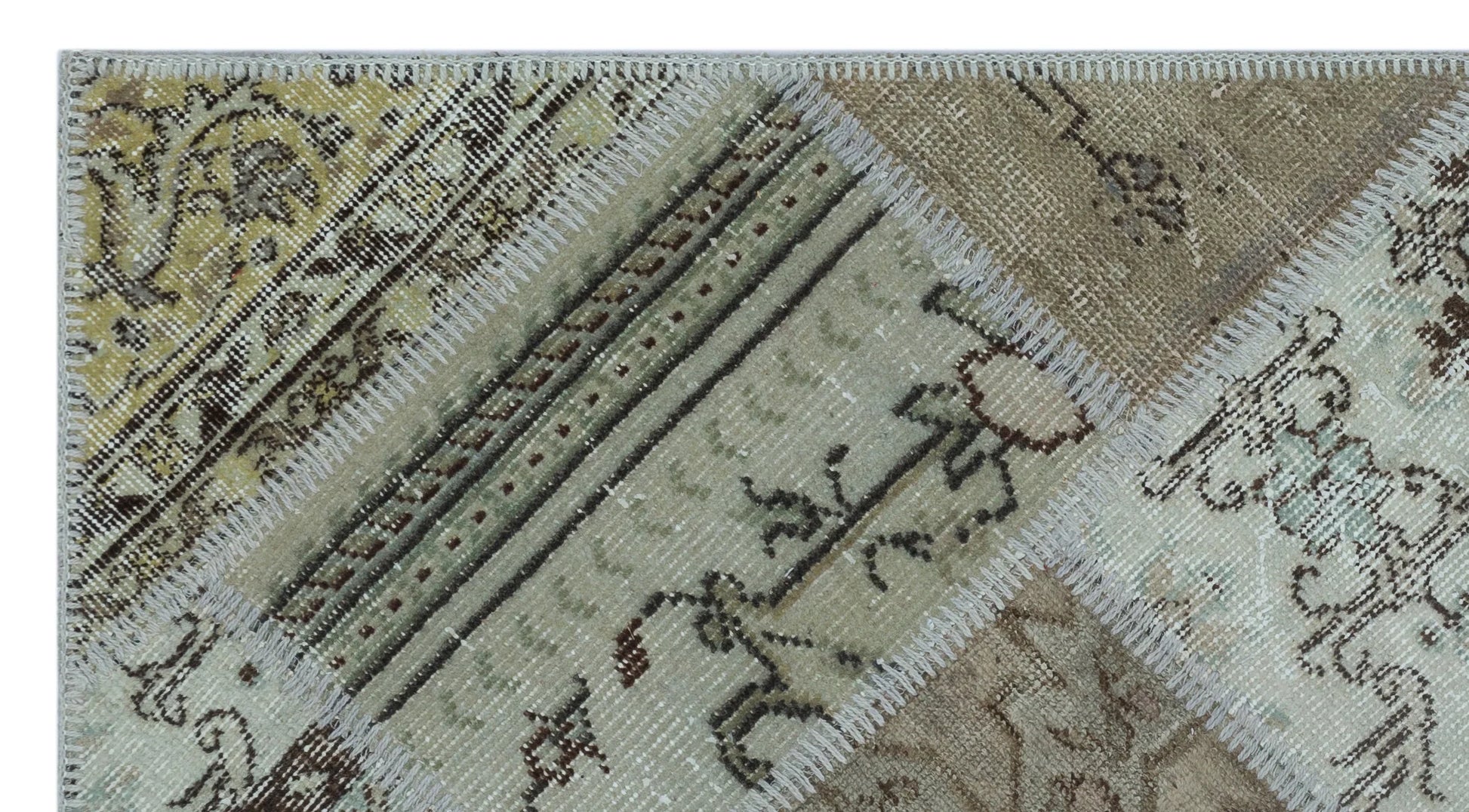 Bej Anadolu Bohem Eskitme Yün Halı 80x150 - Özel Seri
