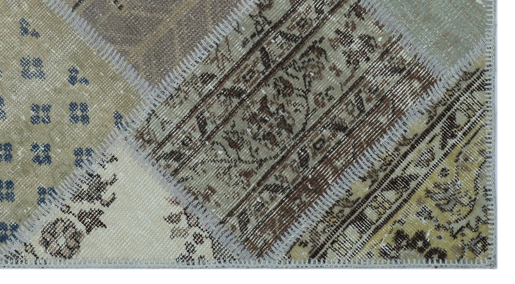 Bej Anadolu Bohem Eskitme Yün Halı 80x150 - Özel Seri