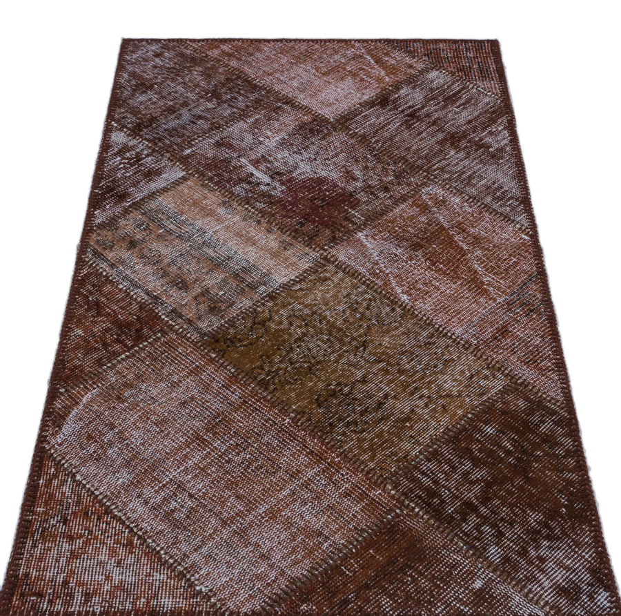 Bej Krem Anadolu Eskitme Geometrik Yün Halı 80x150 - Özel Seri