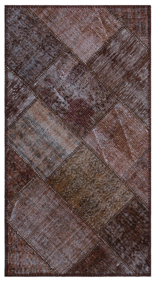 Bej Krem Anadolu Eskitme Geometrik Yün Halı 80x150 - Özel Seri