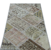 Bej Anadolu Bohem Eskitme Yün Halı 80x150 - Özel Seri