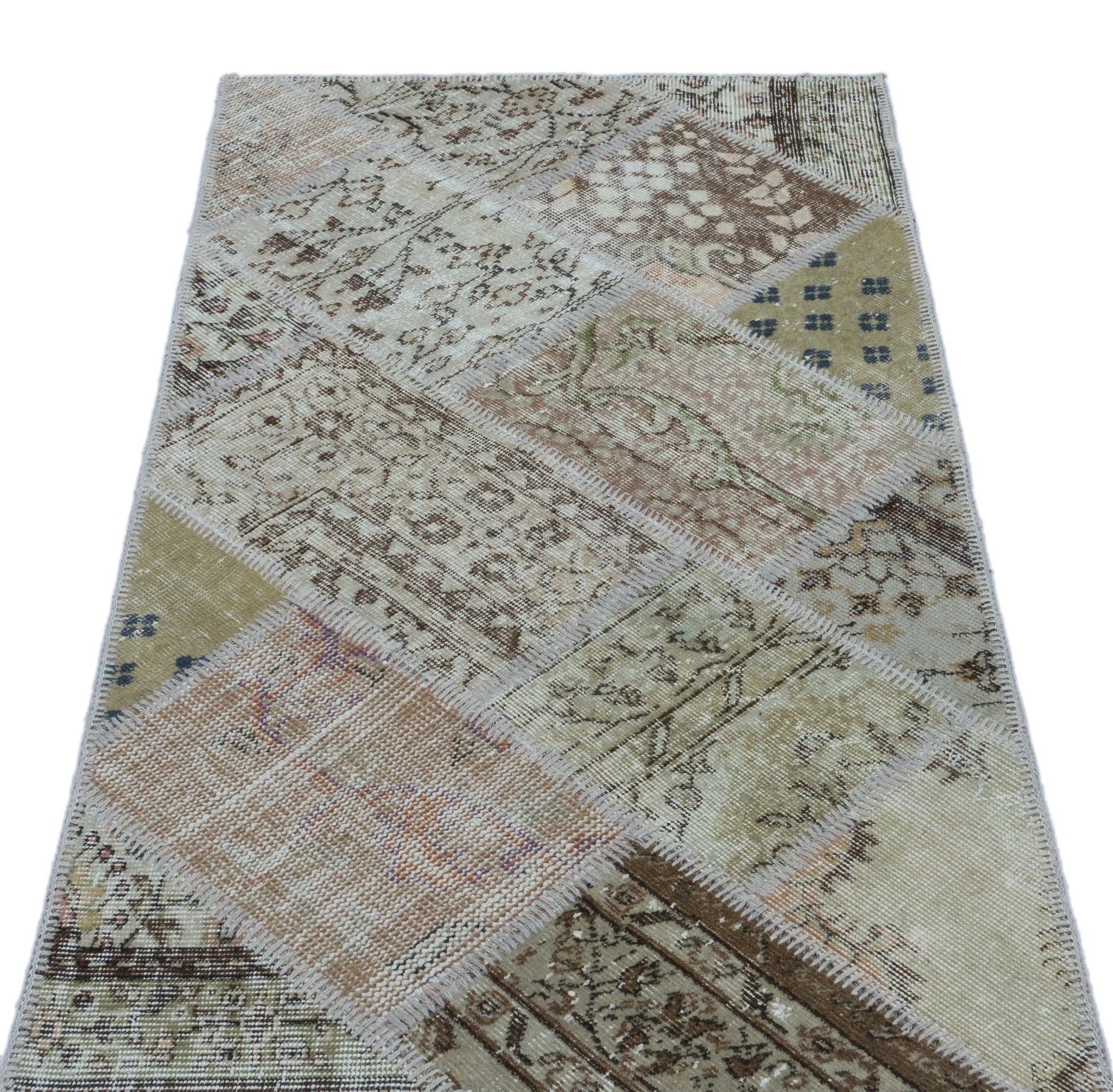 Bej Anadolu Bohem Eskitme Yün Halı 80x150 - Özel Seri