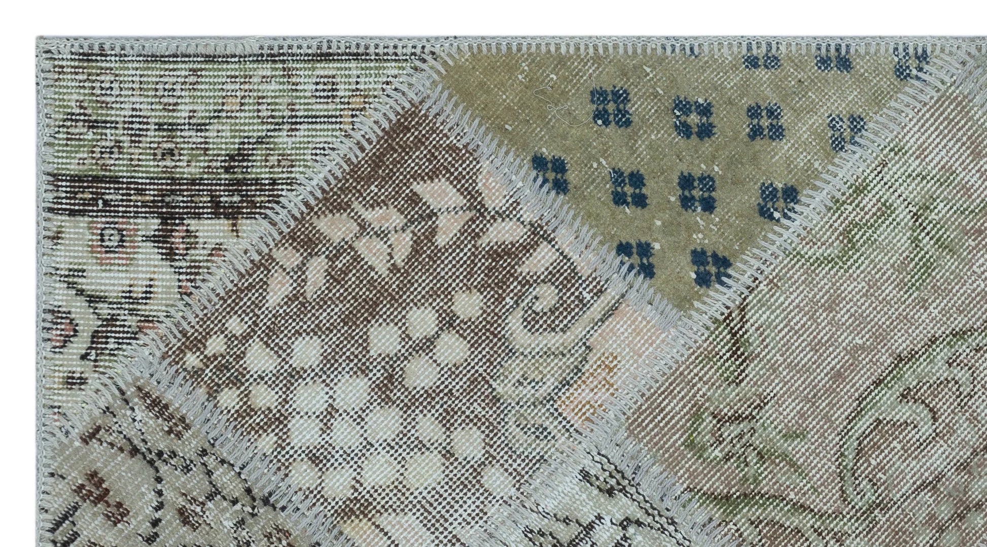 Bej Anadolu Bohem Eskitme Yün Halı 80x150 - Özel Seri