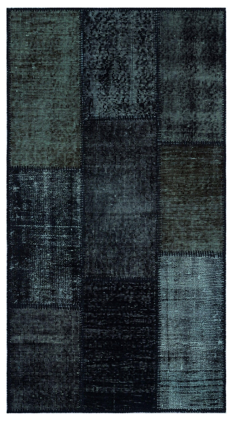 Siyah Gri Patchwork Salon Halısı – Koridor kullanımı