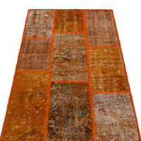 Orange Geometric Hand-Woven Wool Rug 80x150 cm (2'7" x 4'11")