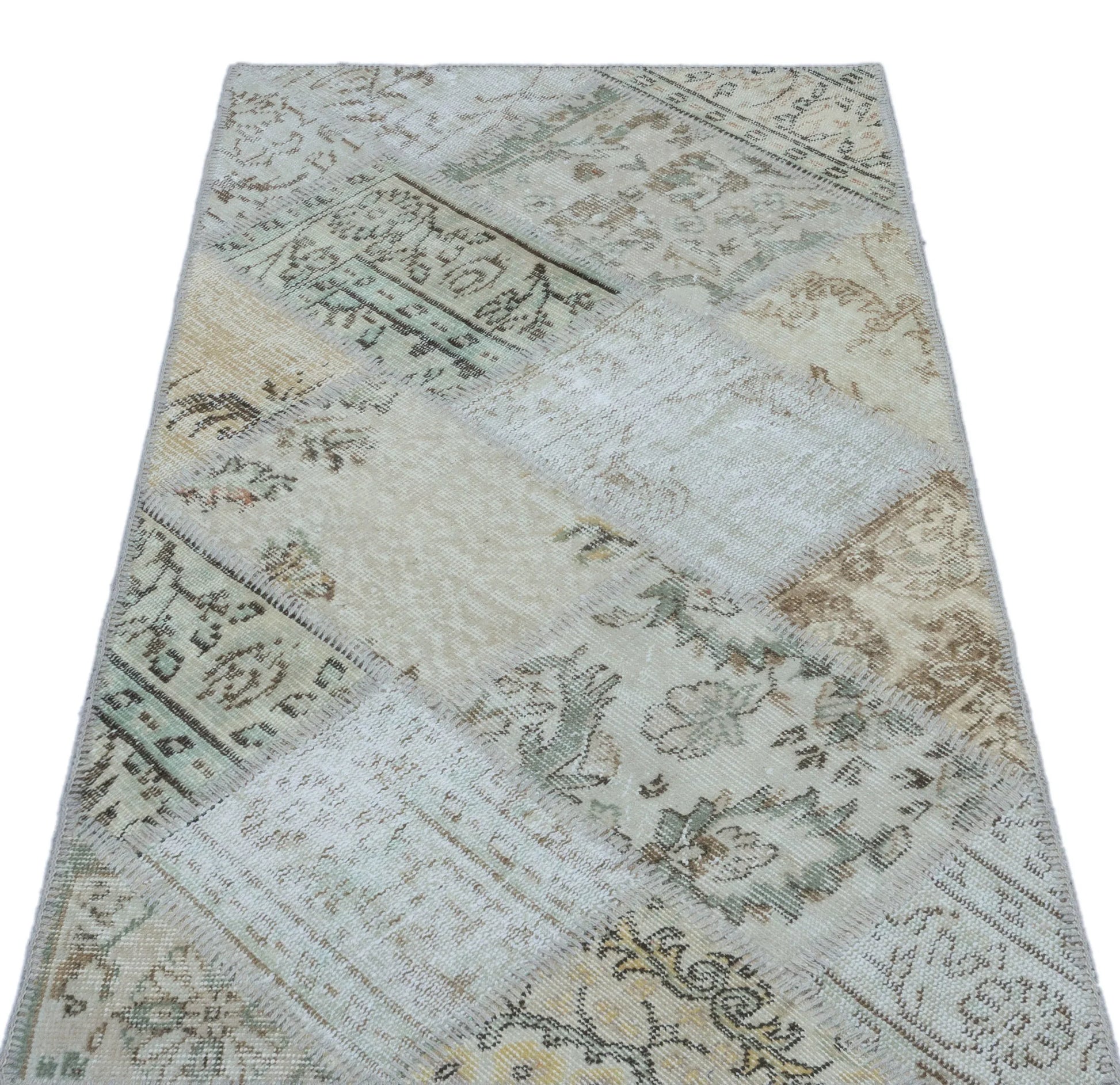Bej Anadolu Bohem Eskitme Yün Halı 80x150 - Özel Seri