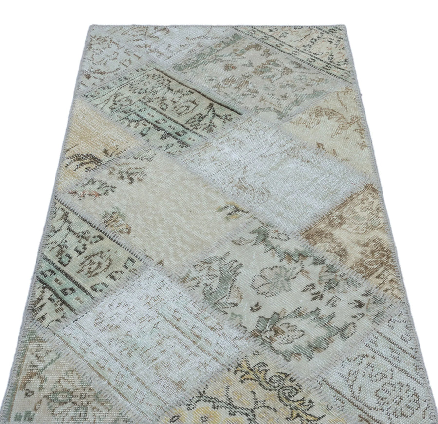 Bej Anadolu Bohem Eskitme Yün Halı 80x150 - Özel Seri